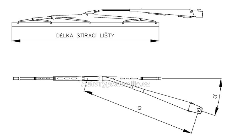 Stěrač kompletní Škoda 1203: 123256021 cz