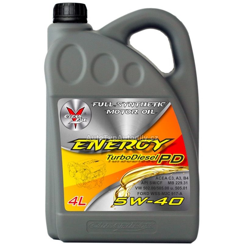 Olej motorový ENERGY olej 5W/40 - PD, 4l CLEAN FOX