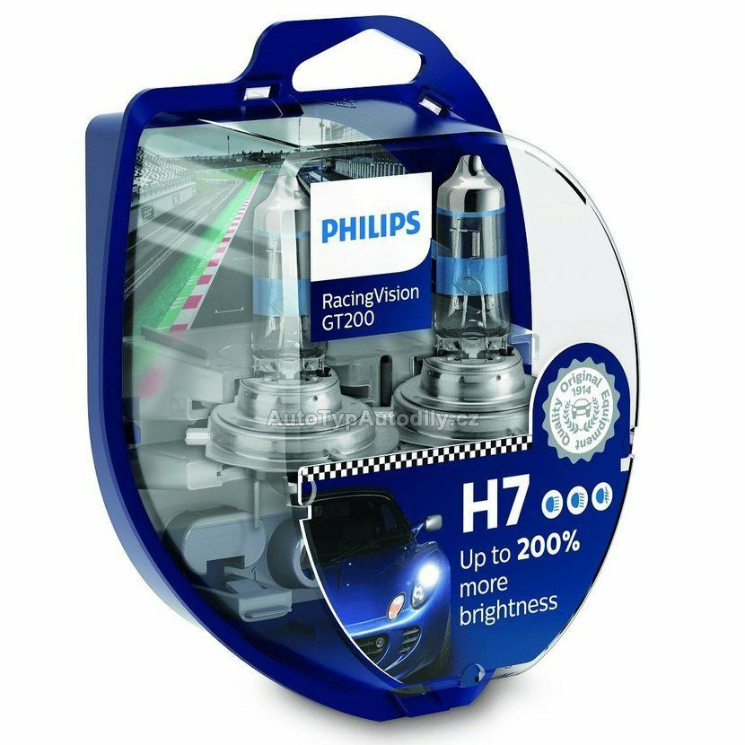 Žárovky Philips Racing Vision GT200 H7 12V 55W + 200% 2ks NEW 12/2021