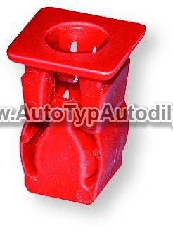 Nástrčná spona červená 4,8 mm otvor 10 x 10 mm Fiat/Alfa Romeo/Lancia Berner